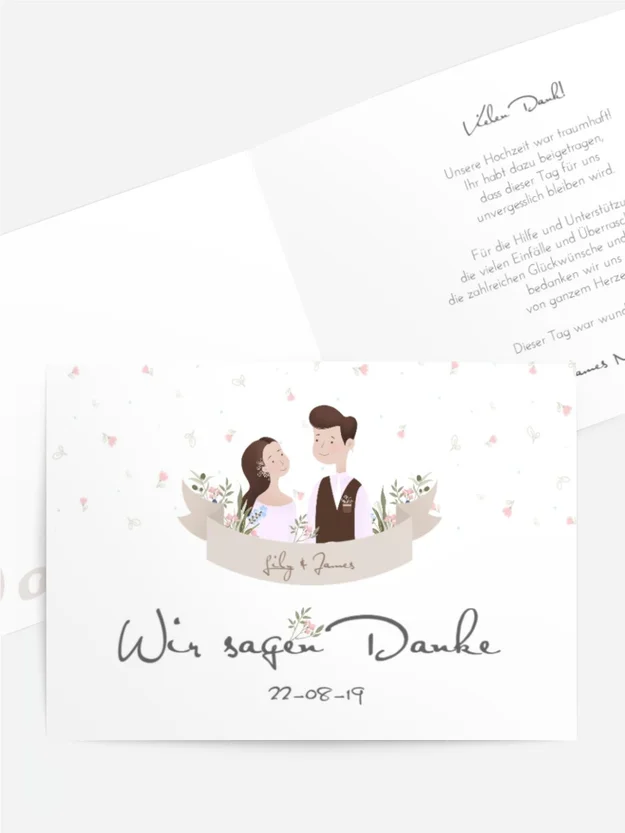 Dankeskarte Hochzeit "Pastorale"
