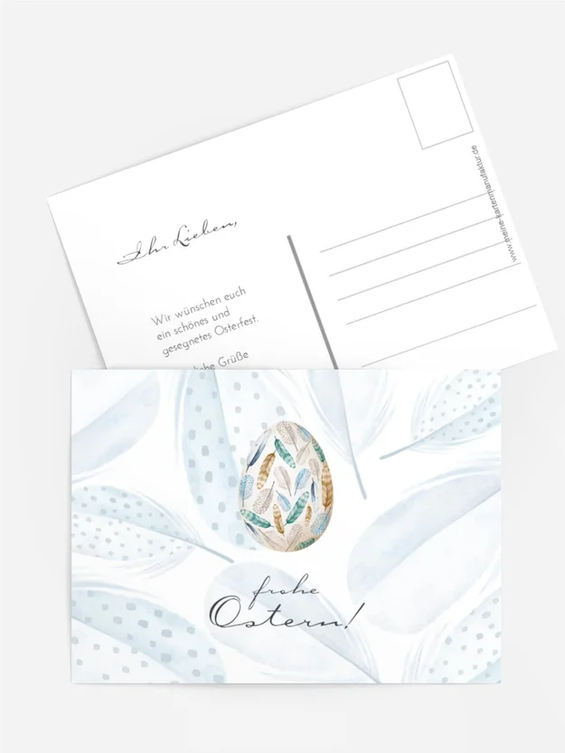 Osterkarte Eierfeder Osterkarte Eierfeder
