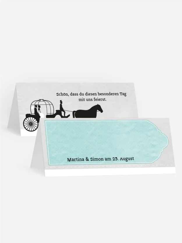 Hochzeitstischkarte Kutsche Hochzeitstischkarte Kutsche