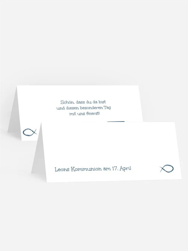 Tischkarte Kommunion Fische Tischkarte Kommunion Fische