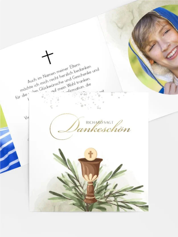 Dankeskarte Konfirmation Kelch