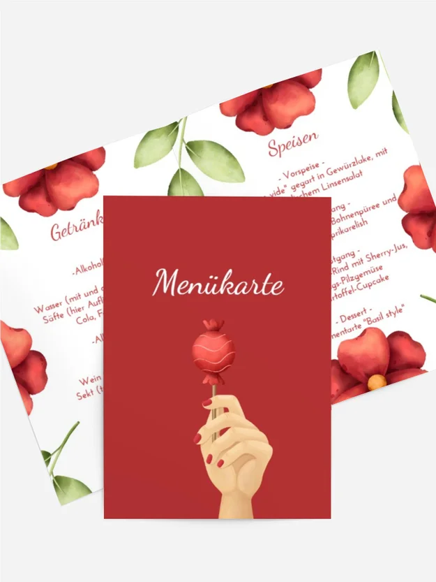 Menükarte Geburtstag  Schöne Blumen