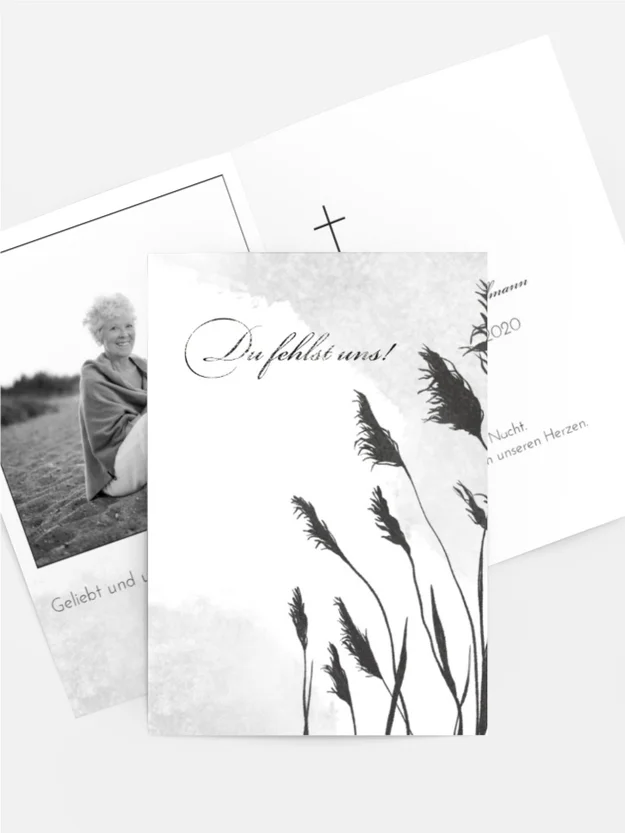 Sterbebildkarte Schilfufer