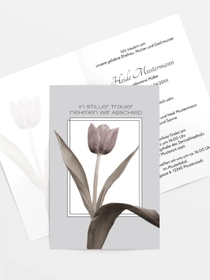 Trauerkarte Tulpe hoch