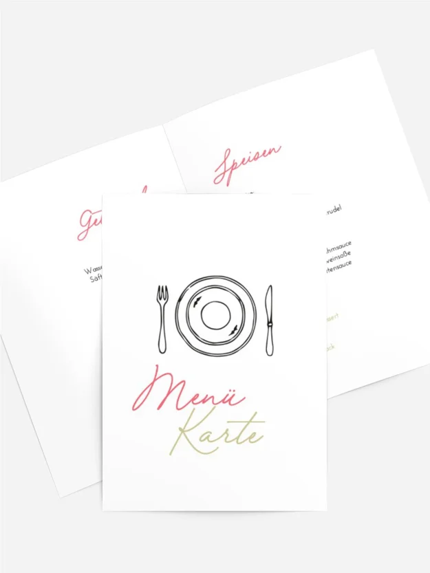 Menükarte Taufe Scharlachrote Blume