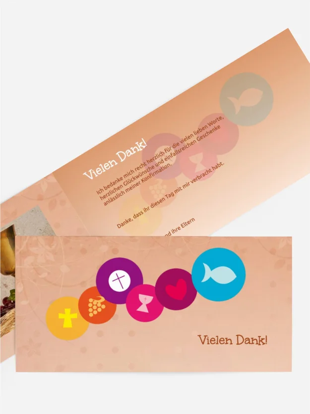 Danksagung zur Konfirmation bunte Elemente Danksagung zur Konfirmation bunte Elemente