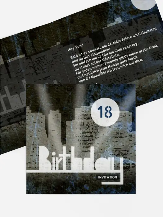 Einladung zum 18. Geburtstag City Lights 18