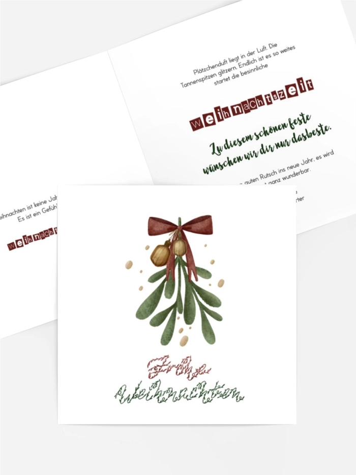 Grußkarte Weihnachten Mistelzweig Grußkarte Weihnachten Mistelzweig