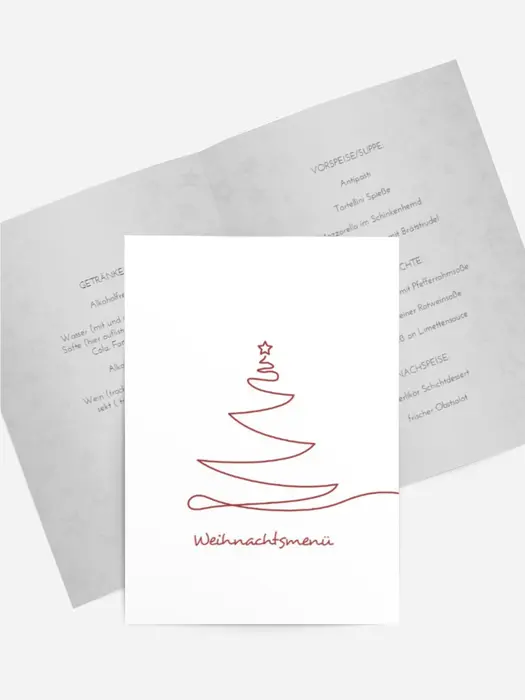 Weihnachts Menükarte Linienbaum