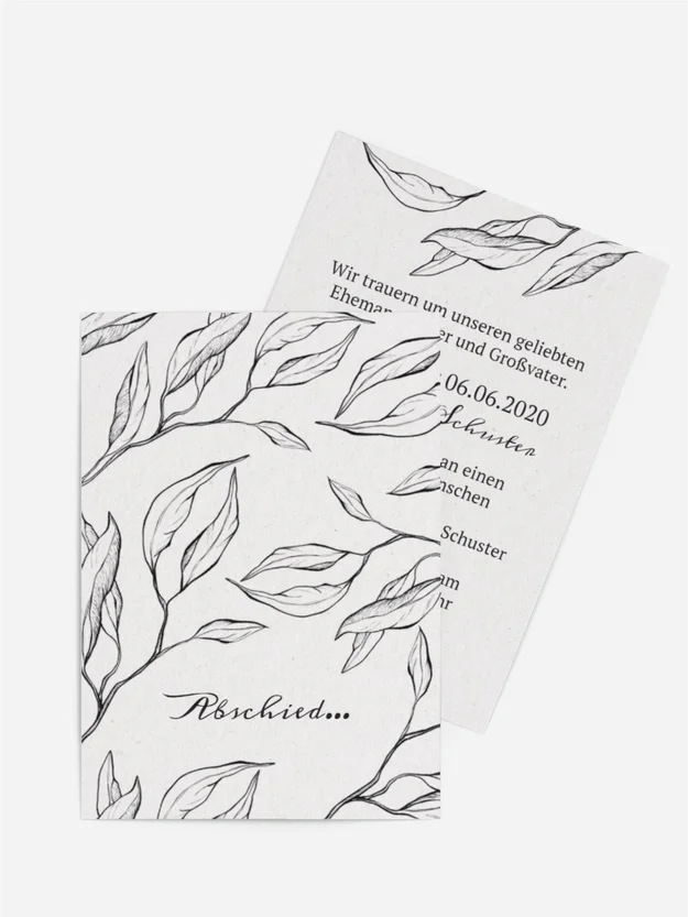 Trauerkarte Blättergarten
