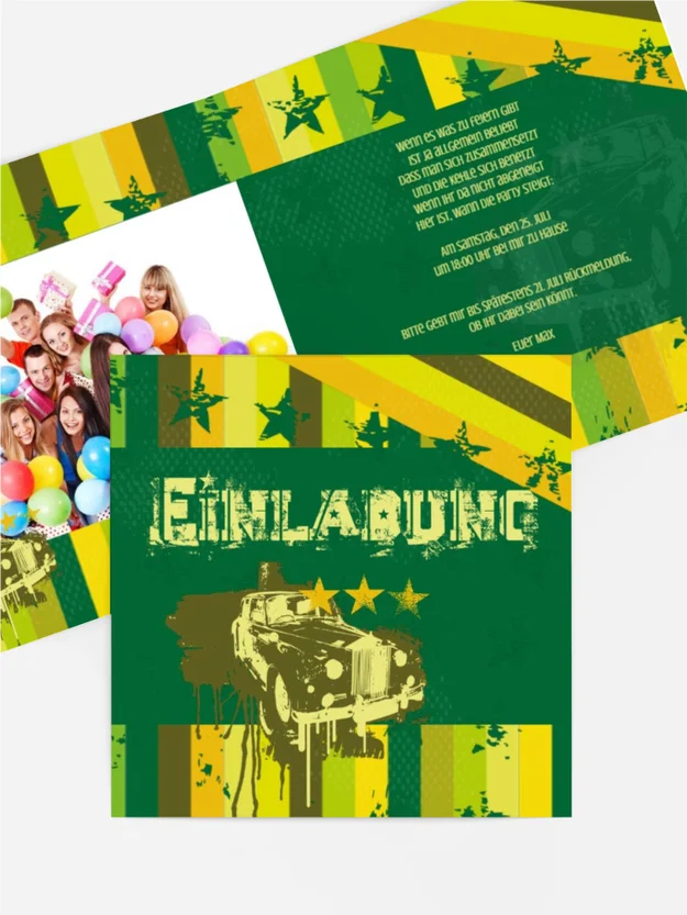 Einladungskarte Jugendliche American Style Foto