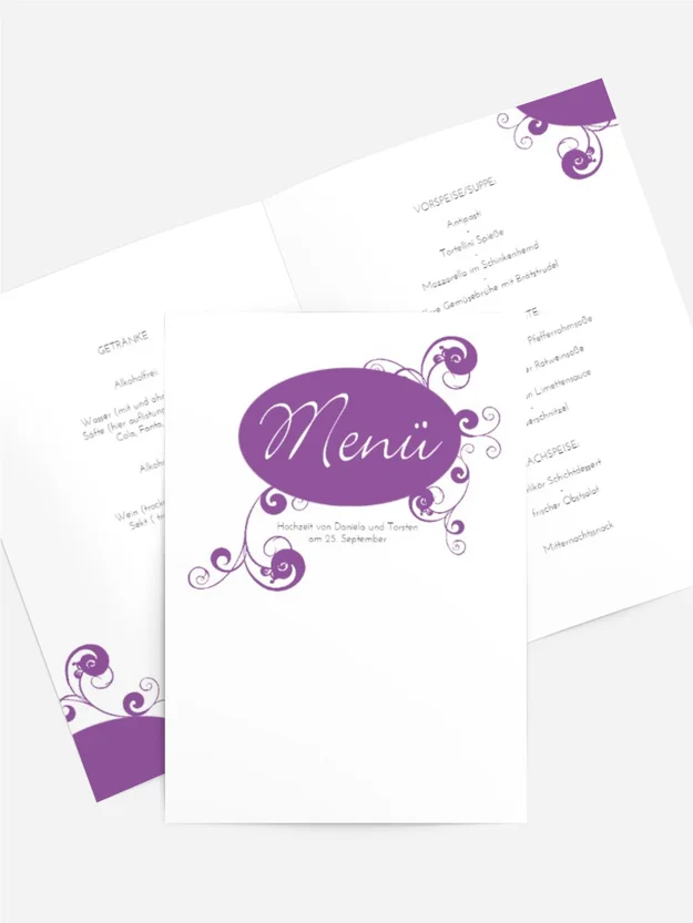 Menükarte Squiggle Chubby