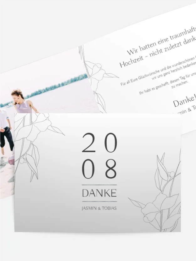 Dankeskarte Hochzeit "Blumenreigen" Dankeskarte Hochzeit "Blumenreigen"