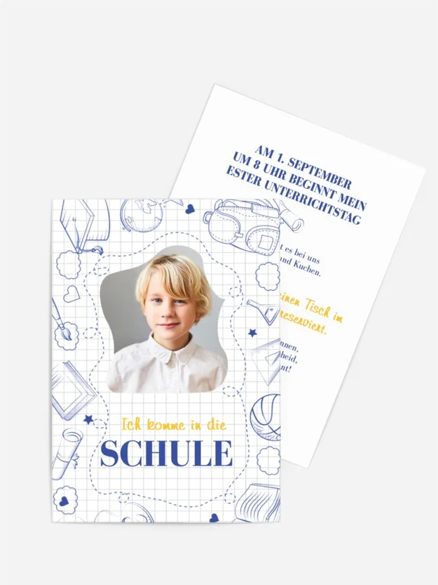 Einladungskarte Einschulung 2+2