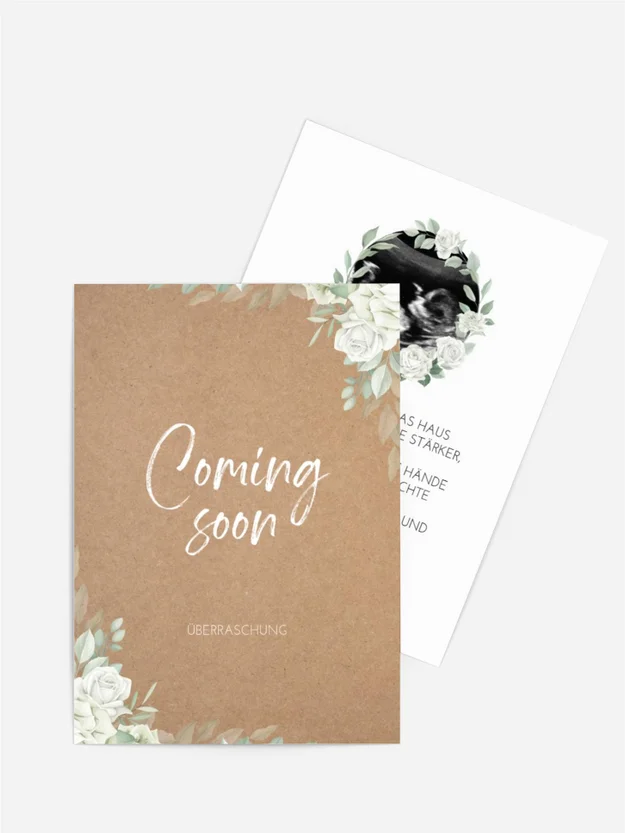 Schwangerschaftskarten Rosen auf Papier
