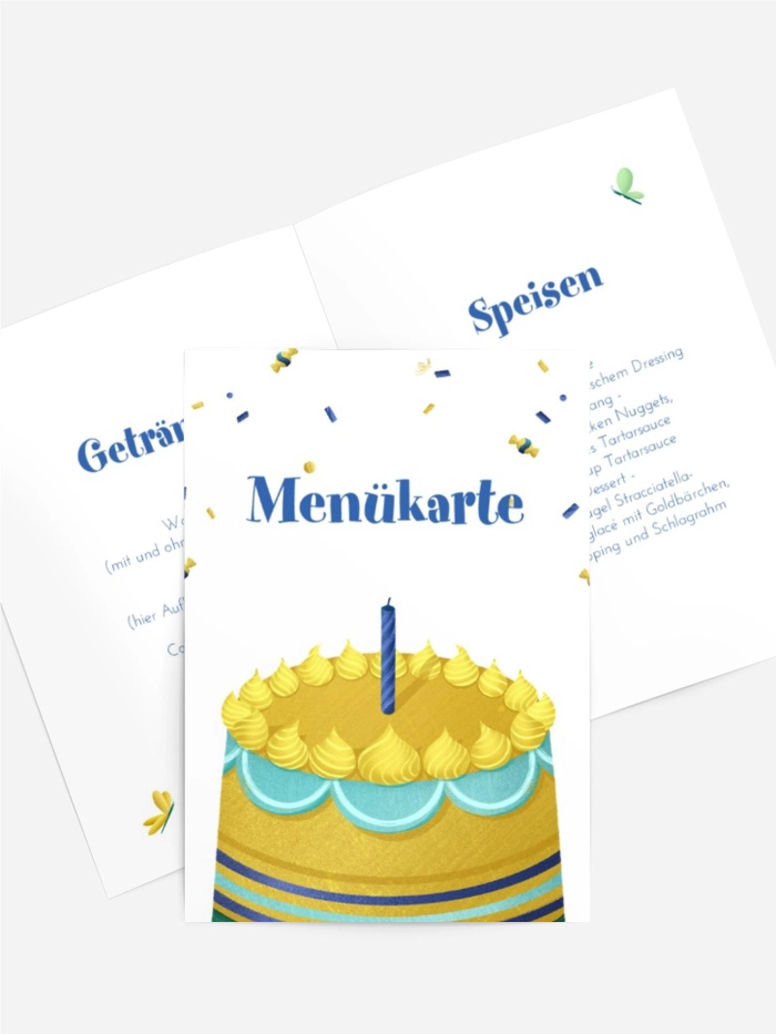 Menükarte Geburtstag Appetitlicher Kuchen