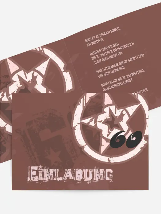 Einladungskarte zum Geburtstag star style 60