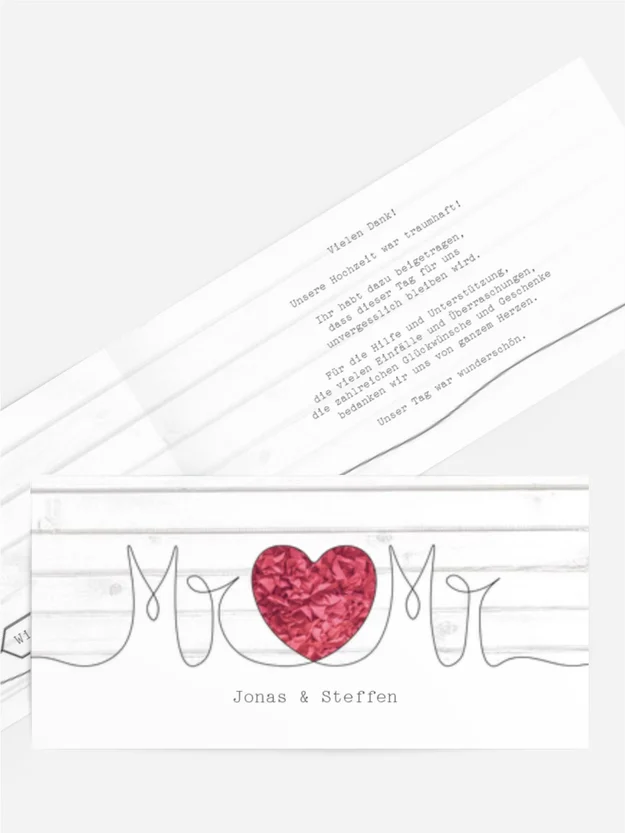 Dankeskarte Hochzeit "Mr+Mr"