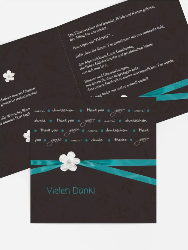 Dankeskarte Hochzeit "Sanfte Blüte 2"