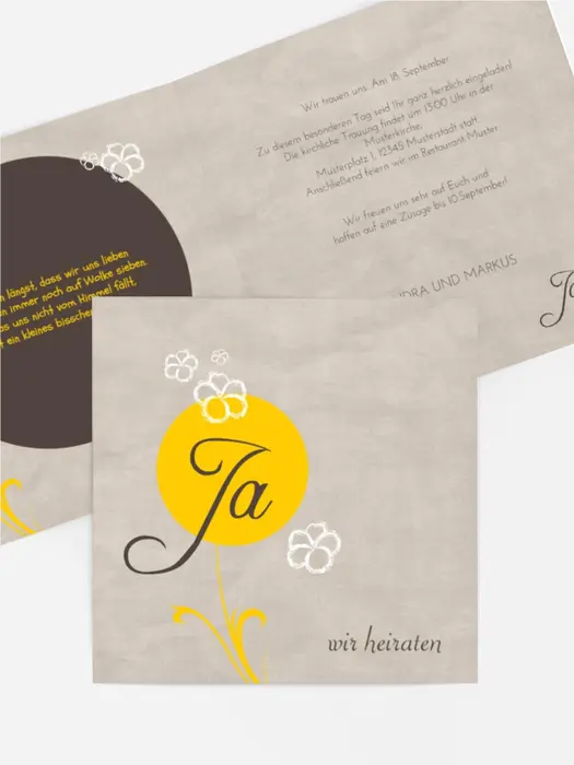 Hochzeitskarte Einladung Fantasyflower 2