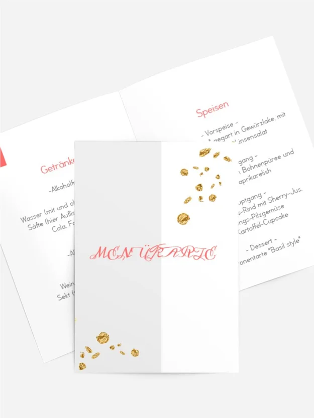 Menükarte Geburtstag Moderne Intension
