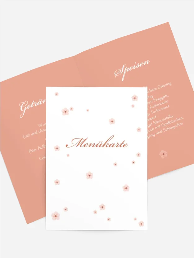 Menükarte Geburtstag Blumen in der Luft Menükarte Geburtstag Blumen in der Luft