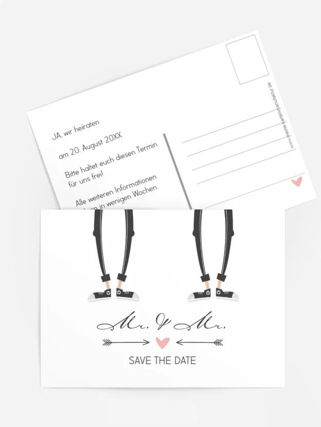 Save the Date Karte zur Hochzeit Pärchen - Männer