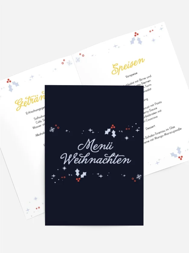 Menükarte Weihnachten Sternenklare Nacht Menükarte Weihnachten Sternenklare Nacht