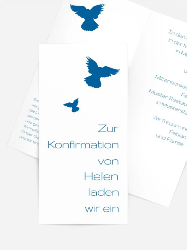 Konfirmationseinladungskarte Taube