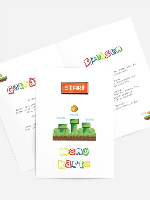 Menükarte Geburtstag Game Boy Menükarte Geburtstag Game Boy