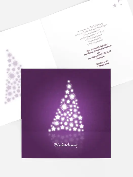 Weihnachtseinladung Geschäft Spiegelbaum