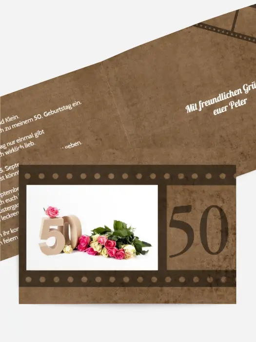 Geburtstagseinladung Retrofilm 50 Foto