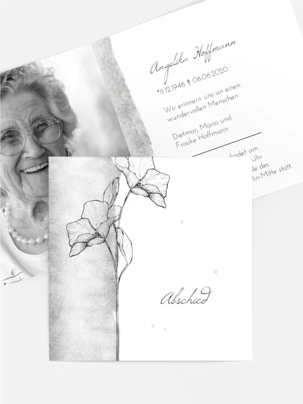 Trauerkarte Vergesst Mich Nicht