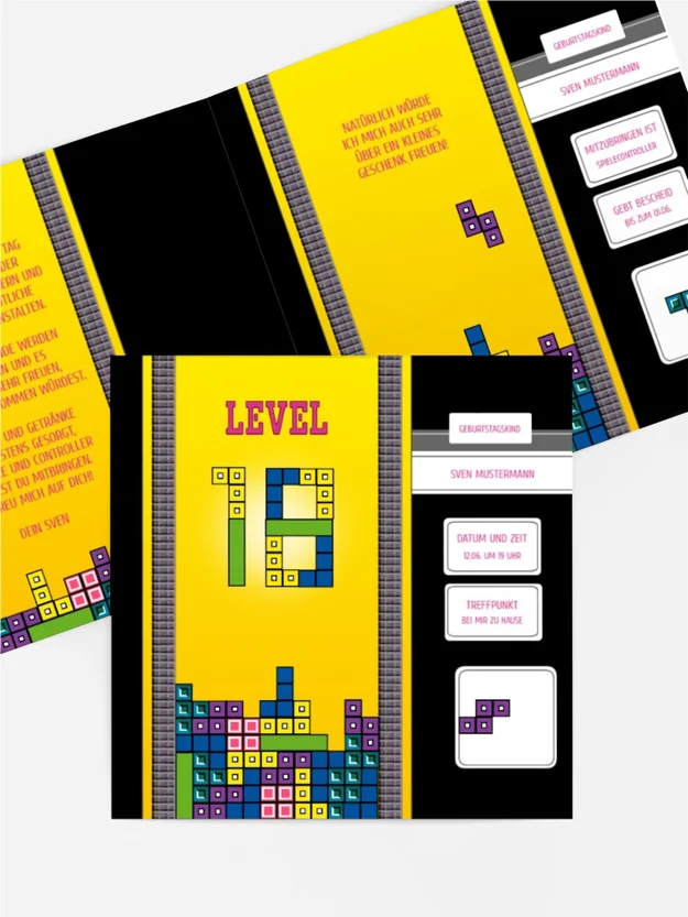 Einladung zum 18. Geburtstag 8bit Game 18