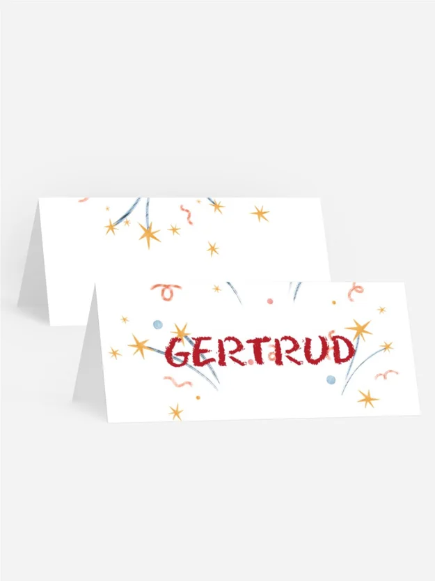 Tischkarte Geburtstag  Festliches Konfetti
