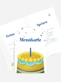 Menükarte Geburtstag Appetitlicher Kuchen
