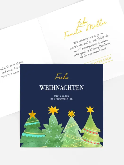 Einladung Weihnachten Weihnachtswald