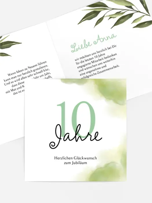 Jubiläumskarten Grüne Zweige