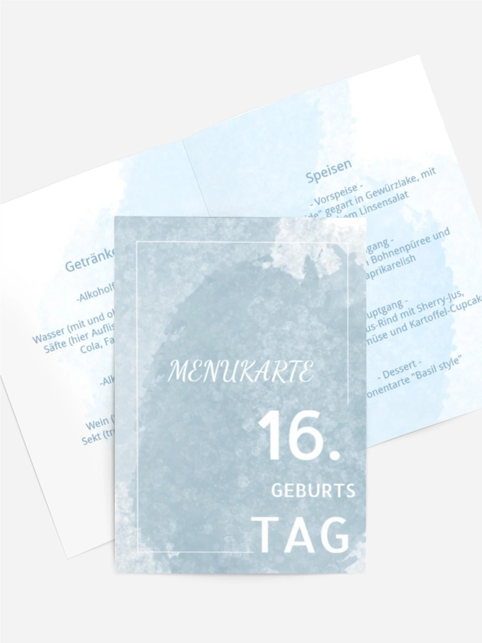 Menükarte Geburtstag dezenter Rahmen Menükarte Geburtstag dezenter Rahmen