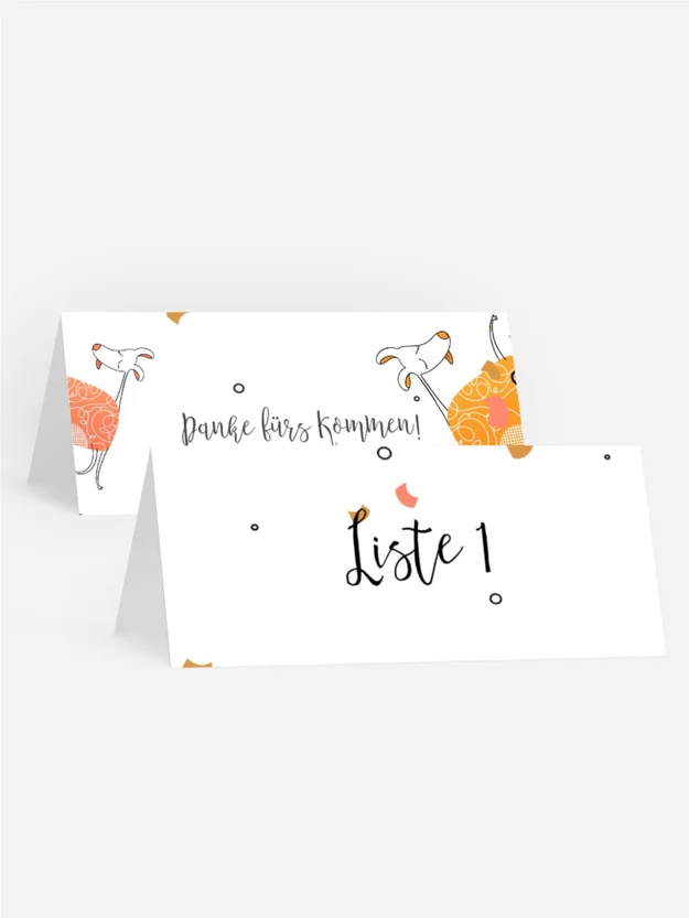 Tischkarte Geburtstag Dancing sheep