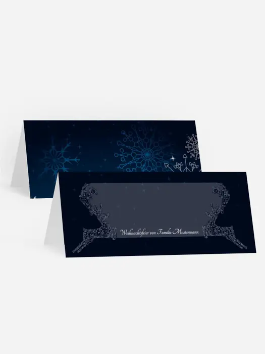 Weihnachtstischkarte Schnörkelhirsch