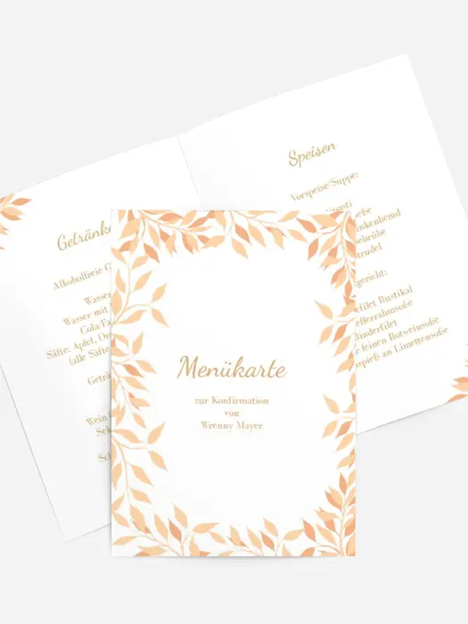 Menükarte Konfirmation Floral