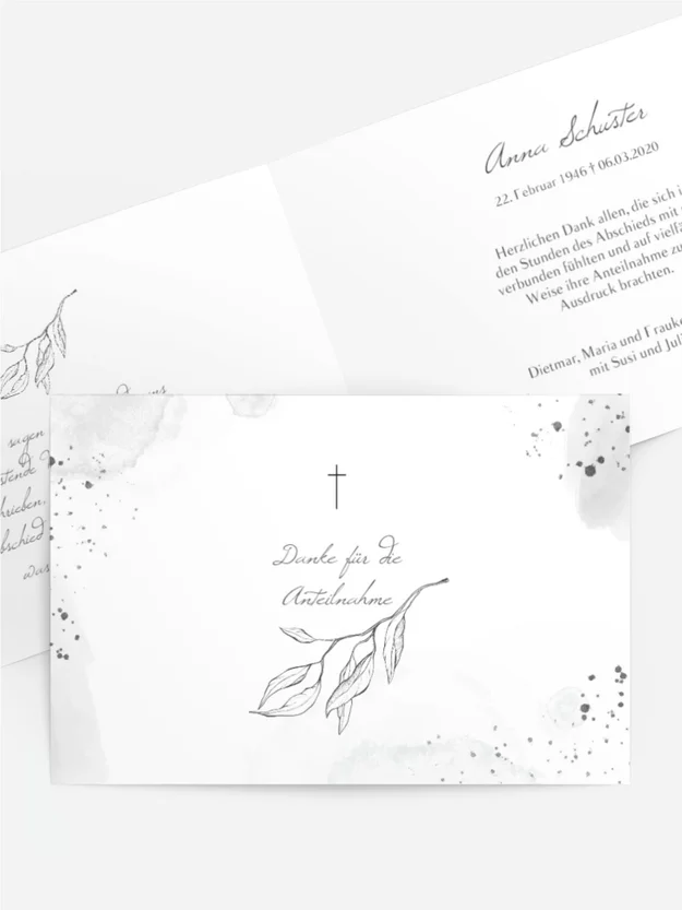 Trauerdanksagung Trauerzweig Trauerdanksagung Trauerzweig