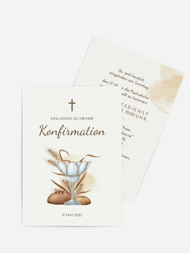 Einladungskarte Konfirmation Roggen Ohren