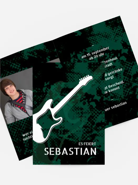 Einladung zum Geburtstag Karte Guitar