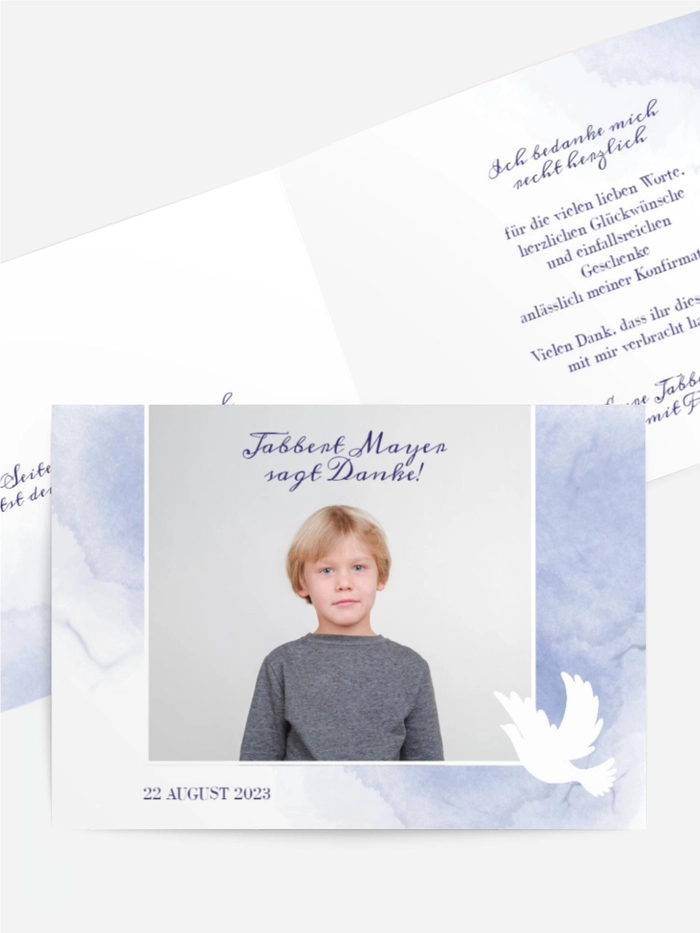 Dankeskarte Konfirmation Taubenvögel