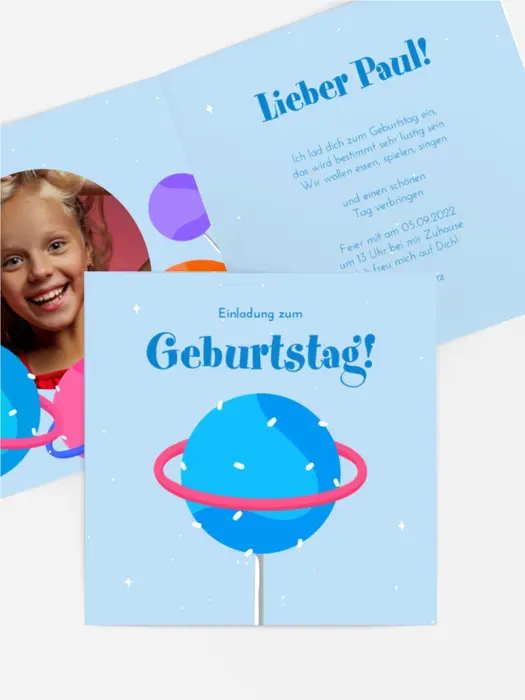 Geburtstagseinladung Parade der Planeten