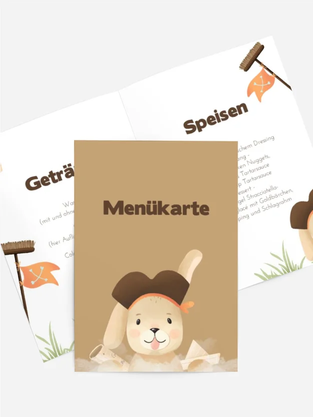 Menükarte Geburtstag  Hase albert herum