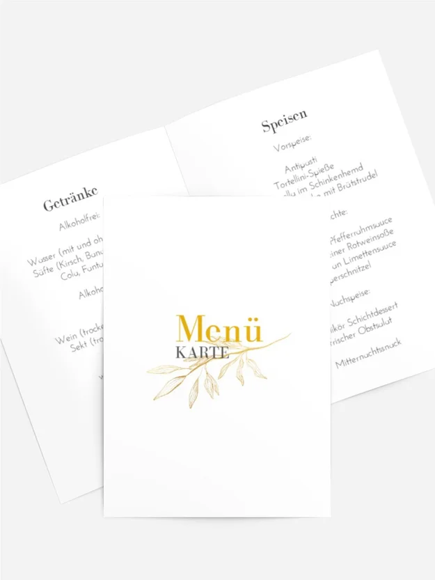 Menükarte Taufe Heiliger Tag