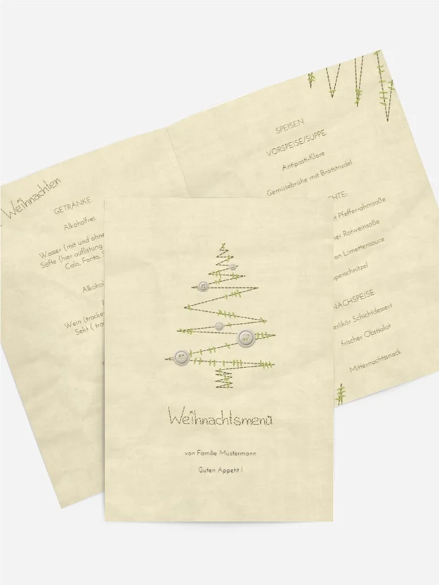 Weihnachten Menükarte Nahtbaum